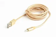 Kable USB - Gembird Kabel USB oplot tekstyl 8pin/1.8m/złoty (CCB-MUSB2B-AMLM-6-G) - miniaturka - grafika 1