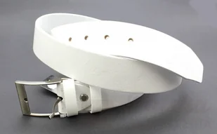 PAS-MAX (PL) Pasek Skórzany PAS-MAX (PL) Gładki Skóra Licowa EXTRA 40 mm BIAŁY - Paski - miniaturka - grafika 2
