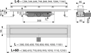 Alcaplast Odpływ liniowy podłogowy bez obramowania MARBLE LOW 75 cm APZ115-750 - Syfony - miniaturka - grafika 5