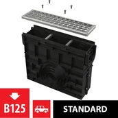 Syfony - Alca PLAST Alcaplast Odwodnienie zewnętrzne studzienka dla AVZ102 z obramowaniem z tworzywa ruszt ocynkowany B125) AVZ102R-R103S ! - miniaturka - grafika 1