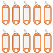 Breloki - Wedo 262101806 breloczek na klucze z tworzywa sztucznego (z pierścieniem, wymienne etykiety) 10 sztuk, pomarańczowy 262 101806 - miniaturka - grafika 1