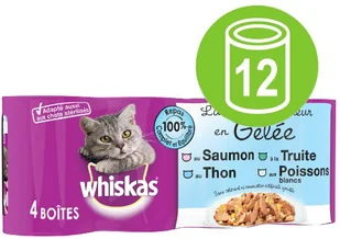 Whiskas 18 + 6 gratis! puszki, 24 x 390/400 g - La Carte, ryby w galarecie, 24 x 390 g - Mokra karma dla kotów Whiskas 18 + 6 gratis! puszki, 24 x 390/400 g - La Carte, ryby w galarecie, 24 x 390 g - Mokra karma dla kotów - miniaturka - grafika 1