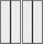 Moskitiery - VidaXL Lumarko Moskitiera na drzwi z magnesami, 2 szt., czarna, 220x110 cm! 314688 VidaXL - miniaturka - grafika 1