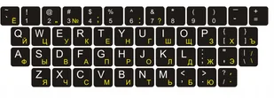 Naklejki na klawiaturę Qwerty+cyrylica Niebieska - Klawiatury do laptopów - miniaturka - grafika 2