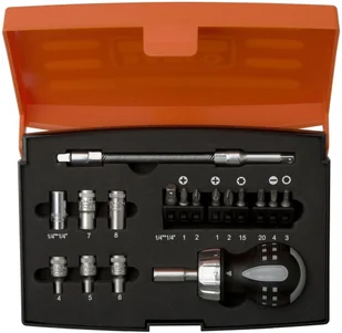 Bahco SNA Europe Zestaw bitów i wkrętakiem z grzechotką 808050S-18 808050S-18 - Pozostałe narzędzia ogrodowe - miniaturka - grafika 2