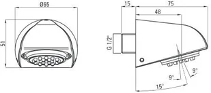 Deante Główka natryskowa antywandalowa Cascada NAC_02AV - Deszczownice - miniaturka - grafika 2