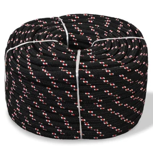 Linka vidaXL żeglarska z polipropylenu, 10 mm, 50 m, czarna vidaXL - Łańcuchy i liny stalowe - miniaturka - grafika 2