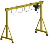 Wciągarki - Vidaxl 339 33974597 bramowa skręcana miproCrane DELTA 300 z wciągnikiem łańcuchowym elektrycznym z zintegrowany z wózkiem pchanym udźwig 480 kg wysięg 3000 mm wysokość podnoszenia 74597-uniw - miniaturka - grafika 1