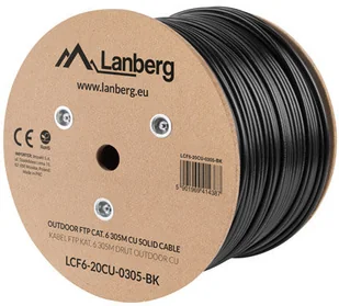 LANBERG Kabel FTP Kat.6 CU 305m drut outdoor (LCF6-20CU-0305-BK) - Kable miedziane - miniaturka - grafika 4
