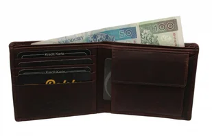 Jennifer Jones Portfel Męski Skóra Włoska Poziomy Bez Zapięcia JJ5230 - Portfele Jennifer Jones Portfel Męski Skóra Włoska Poziomy Bez Zapięcia JJ5230 - Portfele - miniaturka - grafika 2