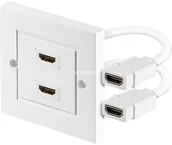 Gniazdka elektryczne - Goobay MMK Wall Socket HDMI 2 x HDMI Biały - miniaturka - grafika 1