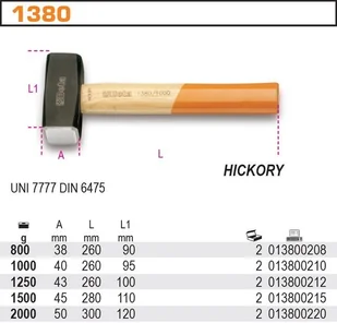 Beta MŁOTEK KAMIENIARSKI 1000G 1380T/1000 (1380/1000) - Młotki - miniaturka - grafika 2