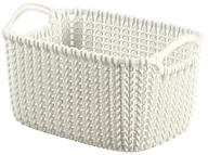 Pudła i pojemniki do przechowywania - Curver Koszyk prostokątny Knit XS kremowy - miniaturka - grafika 1