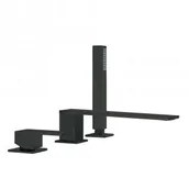 Baterie wannowe i prysznicowe - Tres 00616103NM CUADRO COLORS Bateria wannowa trzyotworowa Czarny matowy - miniaturka - grafika 1