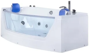 Beliani Wanna  Led Fuerte z hydromasażem biała 118961 - Wanny z hydromasażem - miniaturka - grafika 5