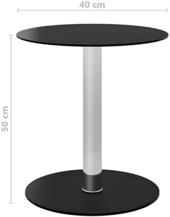 VidaXL Lumarko Stolik kawowy, czarny, 40 cm, szkło hartowane 322781 VidaXL - Ławy i stoliki kawowe - miniaturka - grafika 5