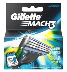 Gillette Ostrza + Żel Mach 3 x4 szt Oryginalne - Zestawy kosmetyków męskich - miniaturka - grafika 3
