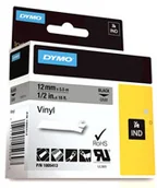 Taśmy do drukarek barwiące - Dymo Oryginał RHINO taśma winylowa 12 mm czarna na szarym 1805413 - miniaturka - grafika 1