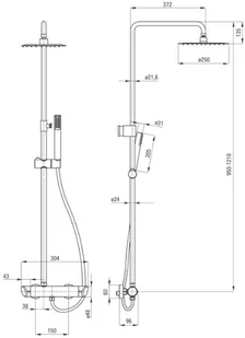 Deante NAC N1QK CASCADA NERO DESZCZOWNIA ARNIKA Z BAT MIESZACZOWĄ - Zestawy prysznicowe - miniaturka - grafika 14