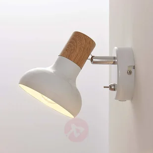 Lampenwelt com Biały metalowy reflektor Fridolin z przełącznikiem - Lampy ścienne - miniaturka - grafika 5