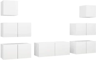 vidaXL Lumarko 7-cz. zestaw szafek TV, biały, płyta wiórowa 3078712 - Szafki RTV - miniaturka - grafika 3