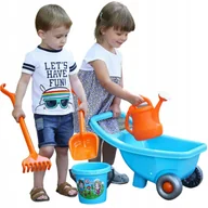 Zabawki do piasku - Taczka wiaderko łopata grabie konewka ogród zestaw - miniaturka - grafika 1