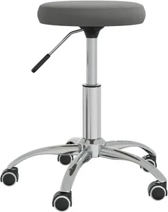 vidaXL Obrotowe krzesło biurowe, ciemnoszare, tapicerowane aksamitem - Taborety i hokery - miniaturka - grafika 5