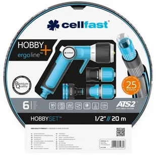 Cellfast Cell Fast Zestaw ogrodowy 20m 1/2&quot Hobby Ergo Line - Węże ogrodowe i zraszacze - miniaturka - grafika 2
