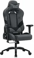 Fotele i krzesła biurowe - SONGMICS Songmics krzesło biurowe, fotel do gier, fotel szefa, ergonomiczny z regulowanymi podłokietnikami, poduszką pod głowę i okolicę lędźwiową, 66 x 72 x 124-132 cm, kolor szaro-czarny, RCG13G. - miniaturka - grafika 1