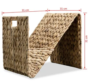 vidaXL Stojak na gazety, 31x31x31 cm, hiacynt wodny - Inne meble do salonu - miniaturka - grafika 5