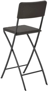 vidaXL Składane krzesła barowe, 2 szt., HDPE, 45x63x114 cm, brązowe - Fotele i krzesła ogrodowe - miniaturka - grafika 5