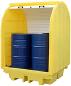 Pojemniki przemysłowe - ROMOLD Wanna Wychwytowa Pod 2 Beczki Z Roletą 230 L 2 Beczki Żółty 151 L. - 400 L. Z Kratownicą 149 Cm X 99 Cm X 169 Cm - miniaturka - grafika 1