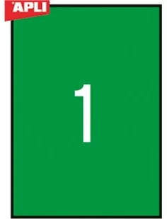 Apli Etykiety fluorescencyjne 210x297mm, prostokątne, zielone AP2881 - Etykiety do drukarek - miniaturka - grafika 4