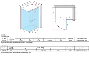 Atrium Catania 80x90 UP0308+US090 - Kabiny prysznicowe - miniaturka - grafika 8
