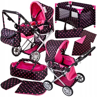 Duży wózek dla lalek 3w1 Głeboki Spacerowy Nosidło - Wózki dla lalek - miniaturka - grafika 8
