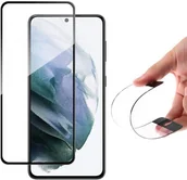 Szkła hartowane na telefon - Wozinsky Full Cover Flexi Nano folia szklana szkło hartowane z ramką Samsung Galaxy S21+ 5G (S21 Plus 5G) czarny - miniaturka - grafika 1