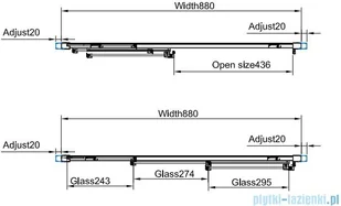 Omnires Chelsea kabina kwadratowa 90x90cm przejrzysta NDT90X+NDR90X - Kabiny prysznicowe - miniaturka - grafika 2