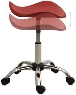 Fotel biurowy, krzesło biurowe VidaXL Taboret kosmetyczny, winna czerwień, sztuczna skóra 323689 VidaXL - Fotele i krzesła biurowe - miniaturka - grafika 3