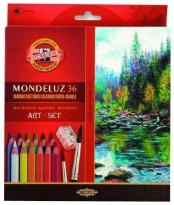 Koh-I-Noor KREDKI MONDELUZ 36 KOLORÓW +2 PĘDZELKI - Przybory szkolne - miniaturka - grafika 3