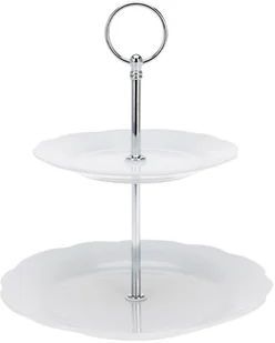 Orion Patera 2 piętrowa na ciastka ciasto porcelana 150169 - Tace i patery - miniaturka - grafika 2