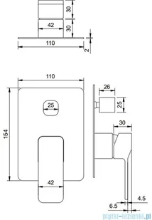 Omnires Slide Bateria wannowa podtynkowa chrom SL7735 - Baterie podtynkowe - miniaturka - grafika 2