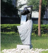 Fontanny ogrodowe - Cyganek Cyganek Fontanna kompozytowa Dea dziewczyna 40x28x117 - miniaturka - grafika 1