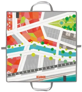 Janod Klocki drewniane z matą do zabawy Kubix 70 sztuk Miasto, Janod - Klocki - miniaturka - grafika 6