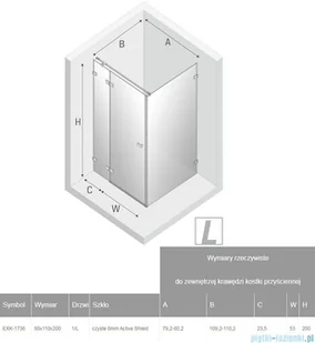 New Trendy Avexa Gold kabina PROSTOKĄTNA 80x110x200 cm przejrzyste lewa EXK-1736 - Kabiny prysznicowe - miniaturka - grafika 2