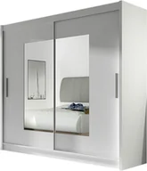 Szafy - Szafa przesuwna London VII - biała Szafa z lustrem - miniaturka - grafika 1