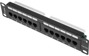 Lanberg Patch panel PPU5-9012-B 12 port 1U 10\" kat.5e czarny PPU5-9012-B - Szafy rack - miniaturka - grafika 5