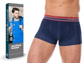 Majtki męskie - Brubeck Bokserki Termoaktywne Active Wool Men M - miniaturka - grafika 1