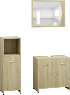 vidaXL vidaXL 3-częściowy zestaw mebli łazienkowych, dąb sonoma, płyta 8720286166116 - Meble łazienkowe - miniaturka - grafika 2