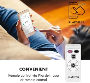 Klarstein Klarstein Bornholm Smart, grzejnik konwekcyjny, 2000 W, WiFi, wyświetlacz LED, czasomierz, IP24, biały ACO7-BornhomS-W - Ogrzewanie przenośne - miniaturka - grafika 3