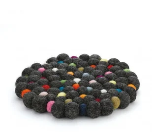 Cilio NERO PODKŁADKA POD GORĄCE NACZYNIA OWCZA WEŁNA CZARNA OKRĄGŁA CI-469974 - Podstawki pod garnki - miniaturka - grafika 2